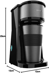 Cecotec Coffee 66 Drop & Go Cafetera espresso con jarra térmica, 700 W, capacidad 420 ml, caño sellado, filtro permanente o de papel, función de apagado automático, recipiente con ventana