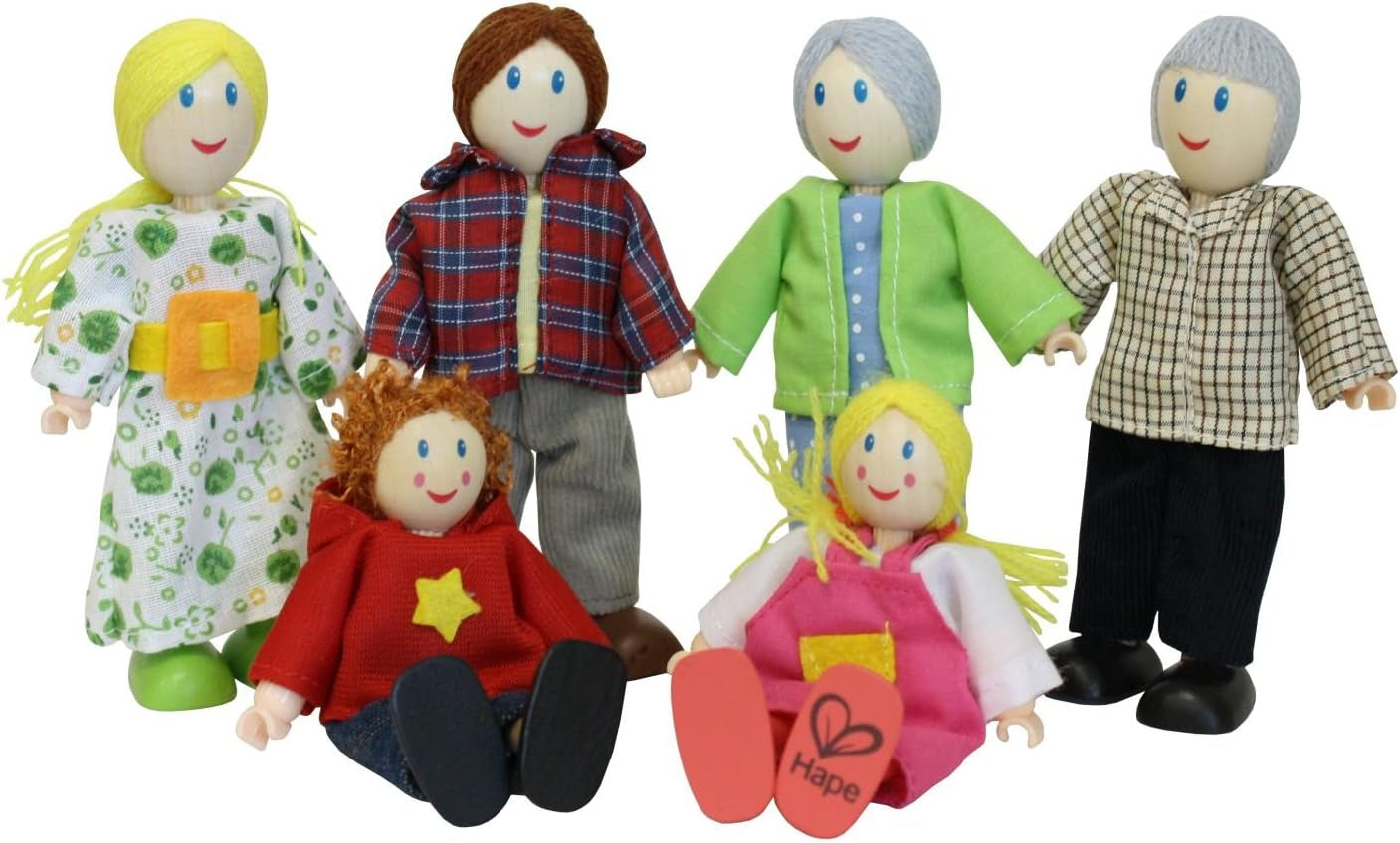 Hape E3401 Casa Four Seasons, Amueblada y E3500 - Familia de Muñecas, Piel Clara