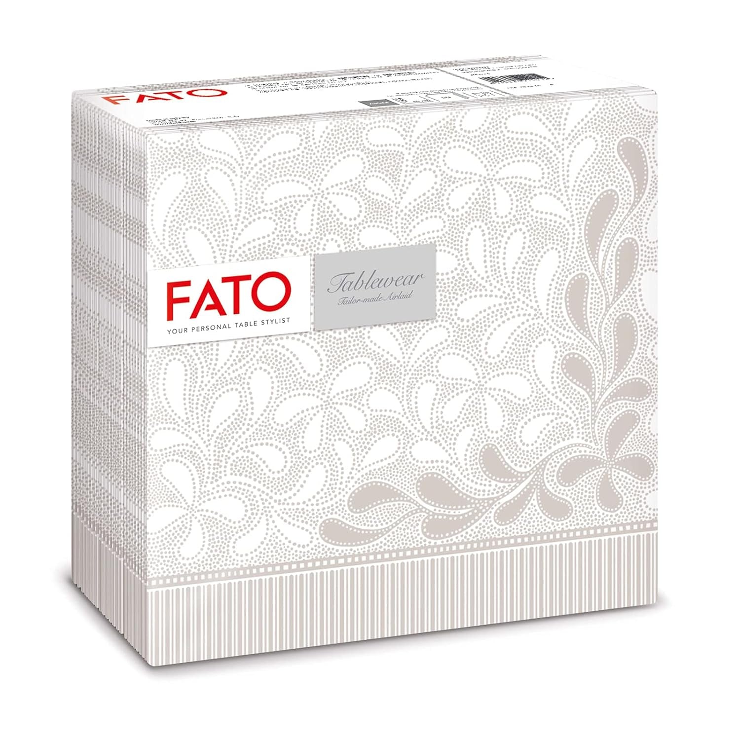 Fato - Servilletas de papel seco, airlaid, efecto textil, paquete de 50 servilletas, 40X40 plegadas en formato 4, Tropicana Decor