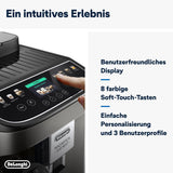 De'Longhi Magnifica Evo Next - Cafetera totalmente automática Perfetto con espumador de leche LatteCrema, 13 bebidas con un solo toque, cafetera y capuchino, pantalla táctil a color, titanio (ECAM312.80.TB)