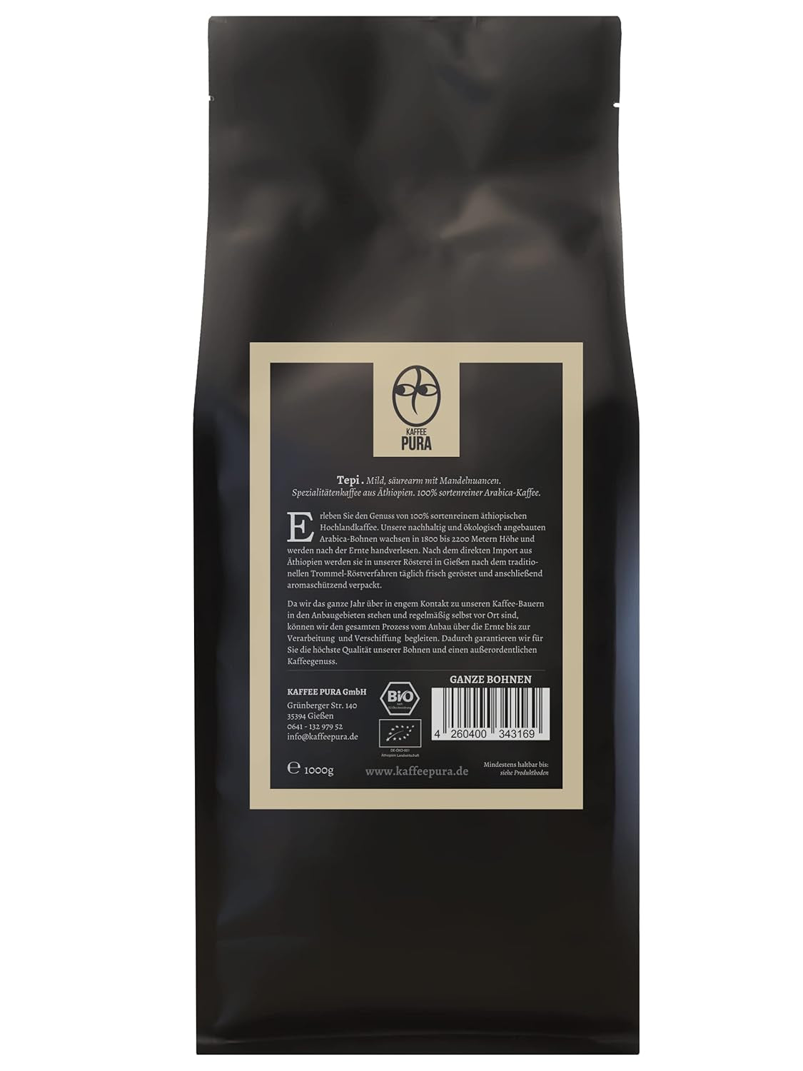 Café tepi-bio en grano 1000g