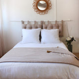 Manta Enjoy Home Beige Natural Con 4 Pompones De Yute 90 X 190 Cm 100% Algodón Certificado Oeko-Tex Colección Panamá Naty Shop Mantas y Edredones