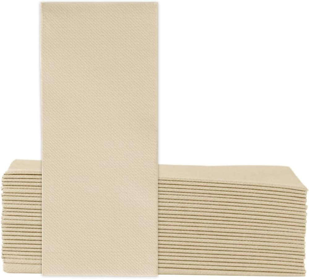 Soft Point 50 pañuelos desechables de alta calidad con pliegue 1/8, 32 x 38 cm, color champán