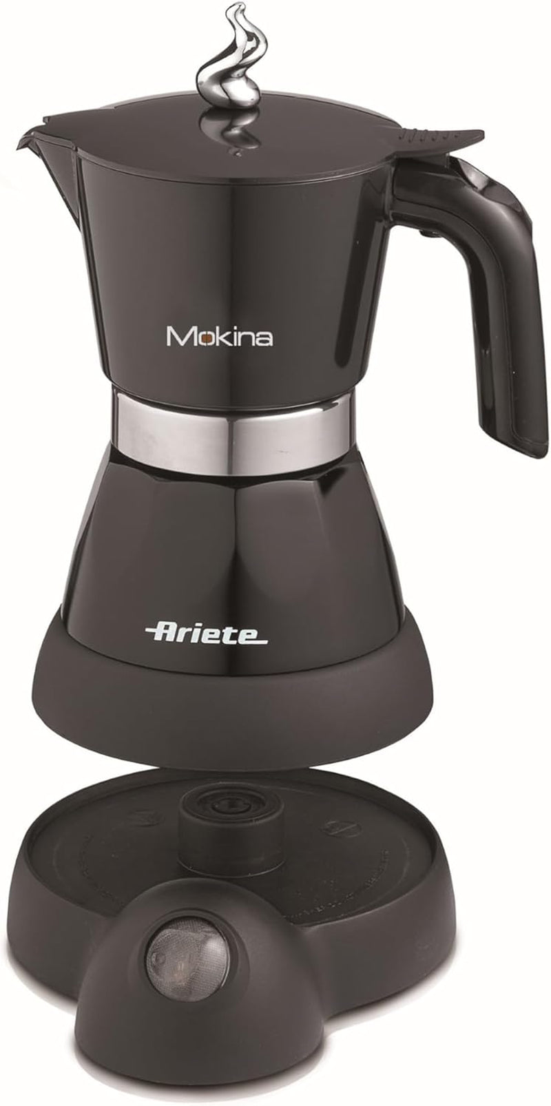 Ariete 1358 Moka Aroma, Cafetera espresso eléctrica, 480 W, 2/4 tazas de espresso, Negro