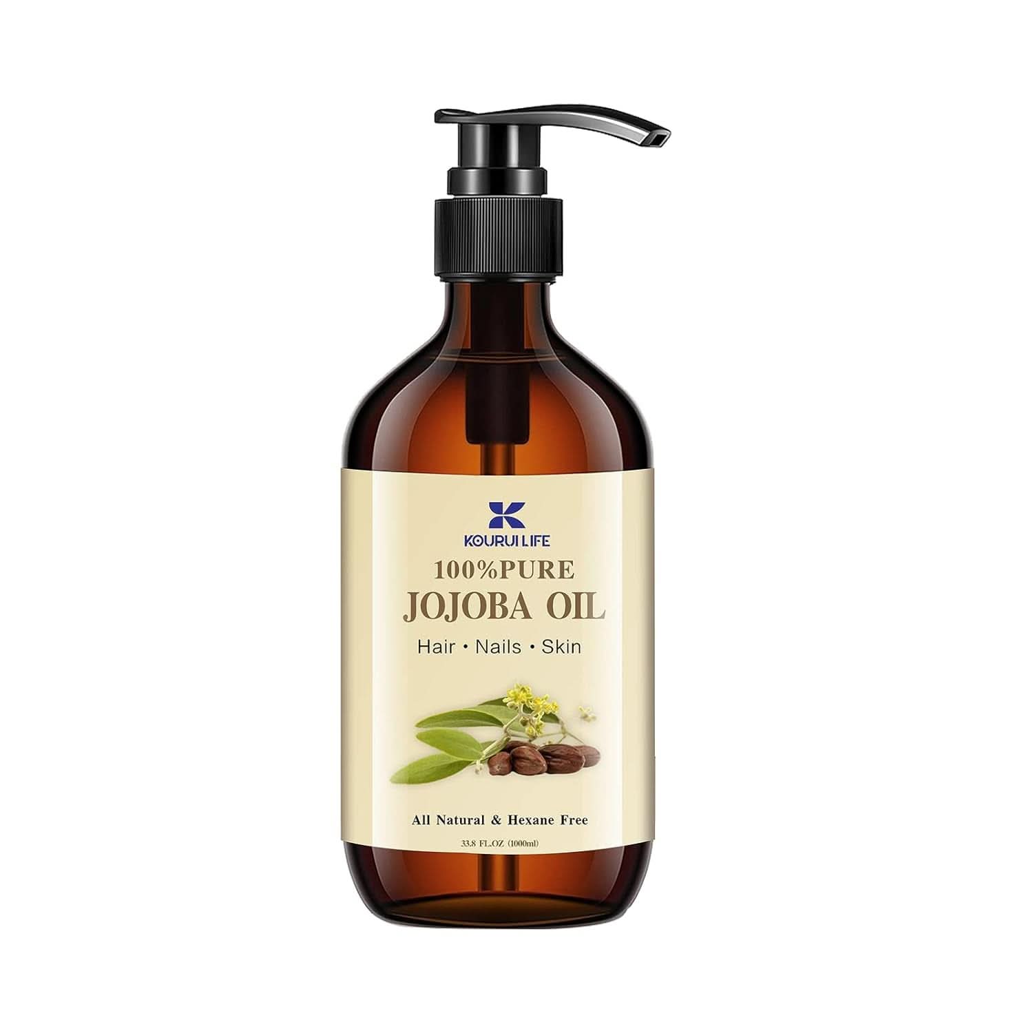 Aceite de jojoba ecológico 1 litro, 100% puro Cosmética y Belleza Naty Shop