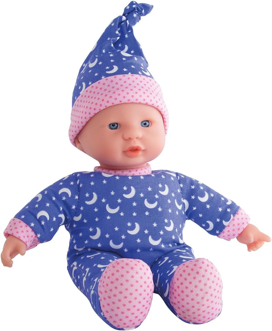 Simba 105010010 - Muñeca Laura Little Star de cuerpo suave con un bonito vestido y un gorro de luna y estrellas brillantes Muñeca bebé brillante de 20 cm a partir de 12 meses