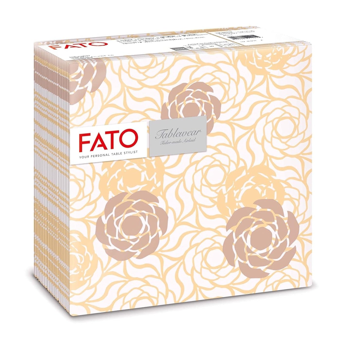 Fato - Servilletas de papel seco, airlaid, efecto textil, paquete de 50 servilletas, 40X40 plegadas en formato 4, Tropicana Decor