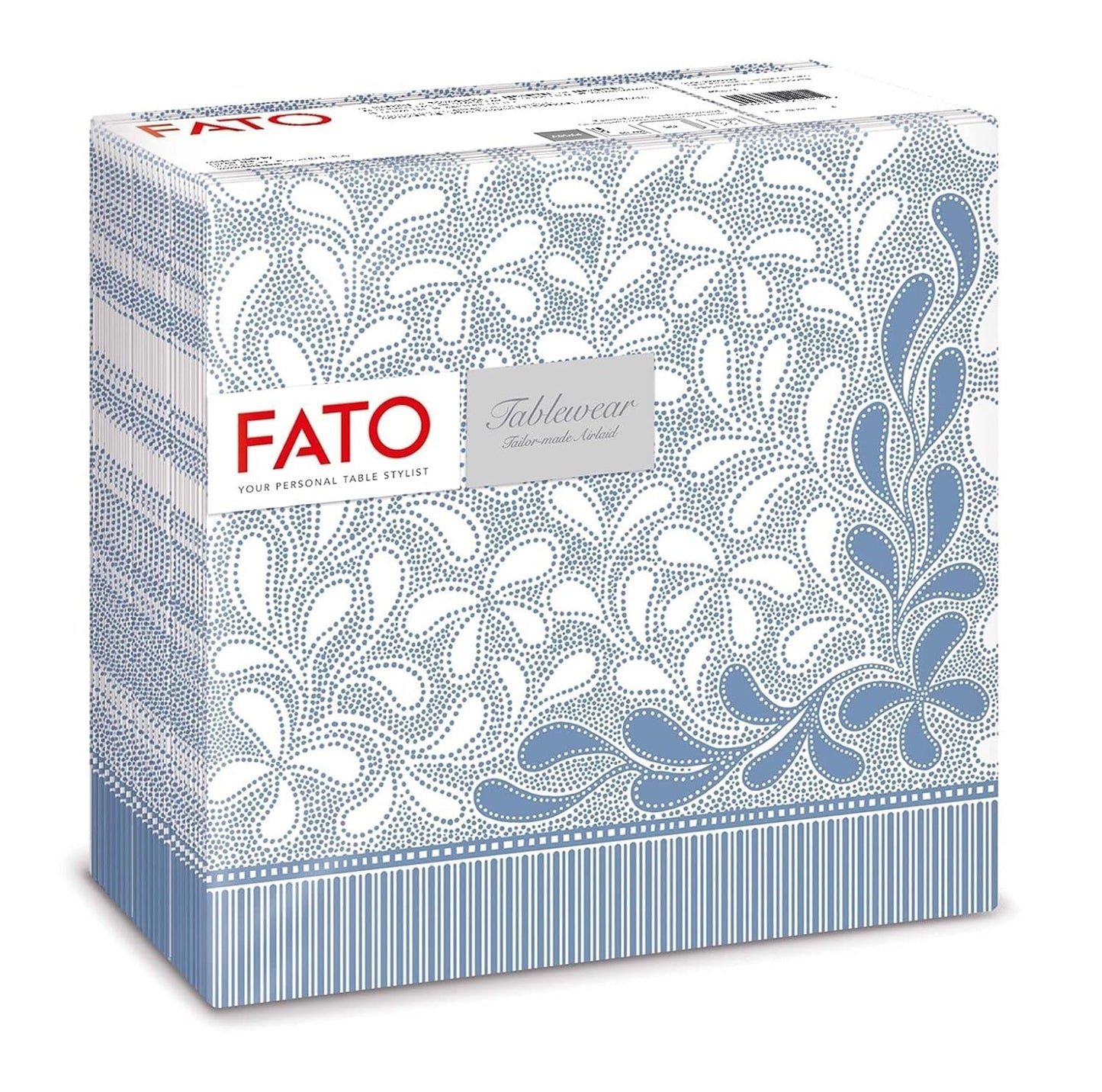 Fato - Servilletas de papel seco, airlaid, efecto textil, paquete de 50 servilletas, 40X40 plegadas en formato 4, Tropicana Decor