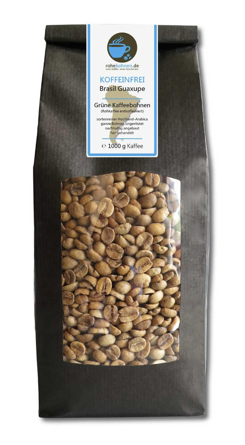 Café verde, café crudo, Guaxupe brasileño sin cafeína (granos de café verde 1000g) - Certificado GMP