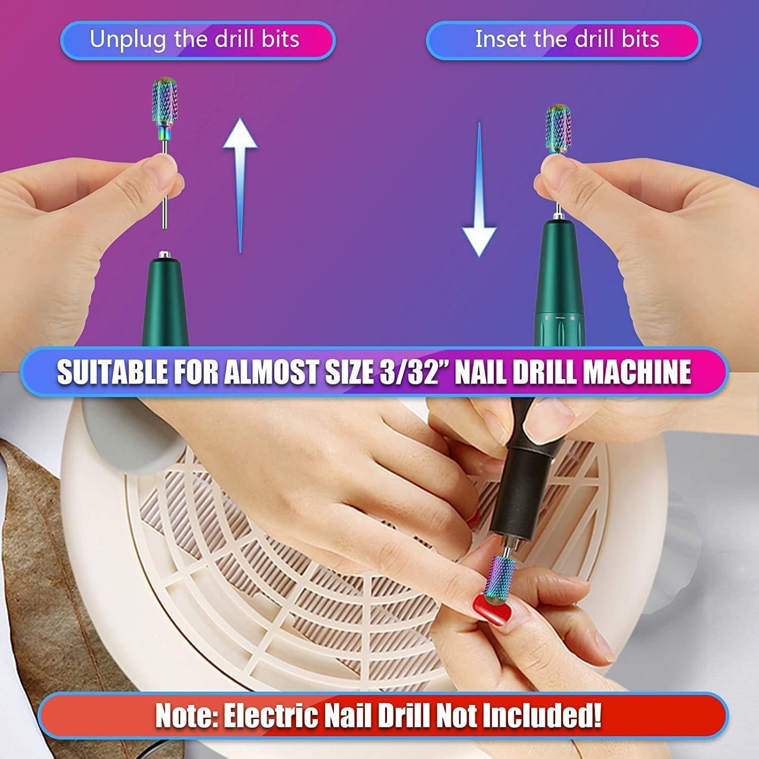 Depvko 30 piezas Nagelfräser Aufsätze Bits, 3/32'' Keramik Bohrer Für Nägel Acryl Diamant-Nagelhaut-Efile-Hartmetall-Retferner Für Zuhause Salon Gel, Maniküre Pediküre-Werkzeuge (Incluye 3 Etueln)