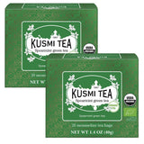 Té Kusmi - Paquete de 2 - Té verde jazmín - Mezcla de té verde jazmín orgánico - Té verde 100% orgánico - Se puede consumir frío o caliente - 2X20 bolsitas de té