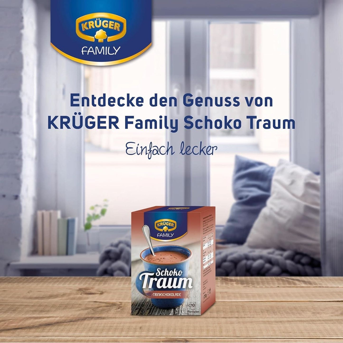 KRÜGER Family, Cacao en polvo para chocolate caliente, 8 cajas x 10 sobres, 8 x 250 gramos Cacao y Chocolate Caliente Naty Shop