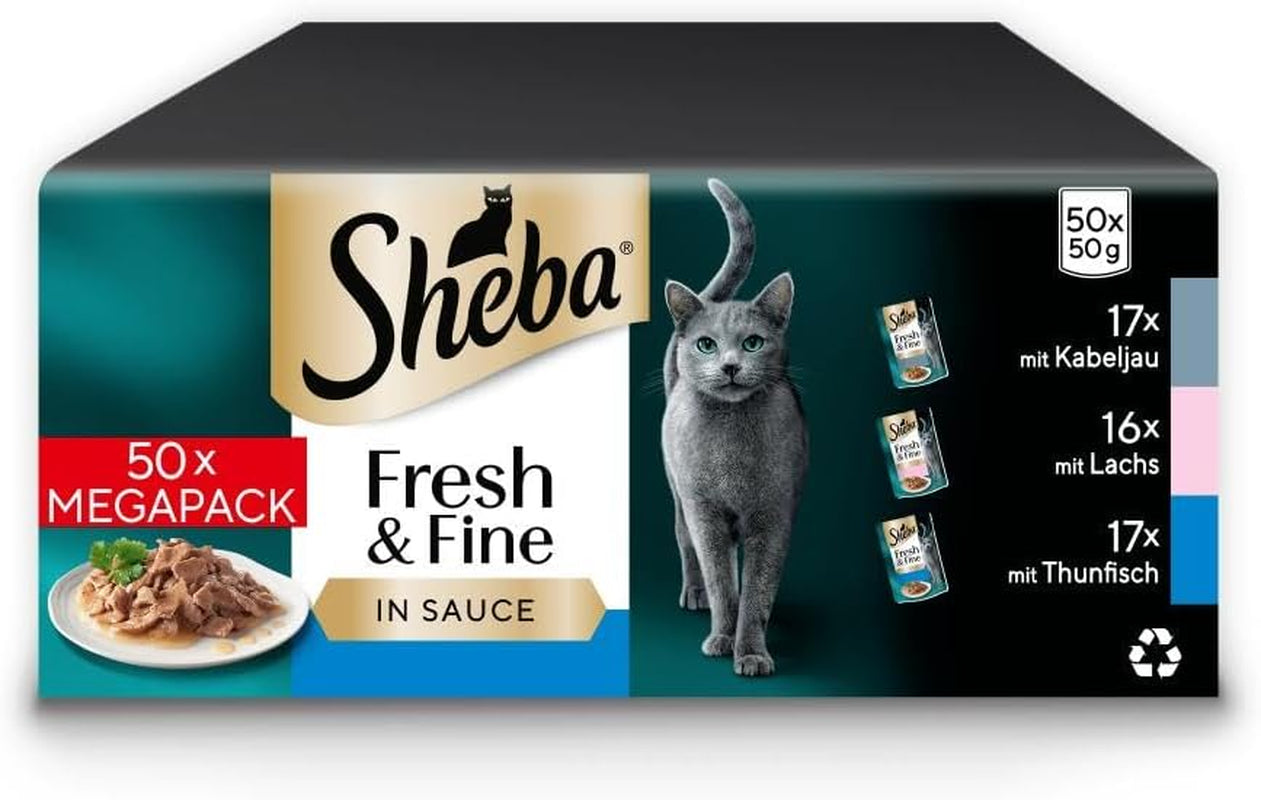 Sheba CATCARE Bolsa Wet Fresh & FINE (Pescado) Trozos en salsa Adulto 50g Multipack Estándar