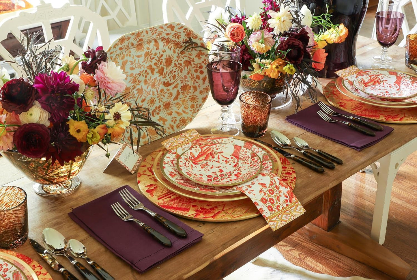 Servilletas de toalla para invitados de porcelana Coral Gold, 15 por paquete
