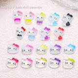 Pegatinas 3D para uñas de gato, purpurina para uñas, lentejuelas, pegatinas de resina para uñas, gemas para uñas, diamantes para decoración de uñas, incluida barra de cera para uñas con diamantes de imitación (gato colorido)