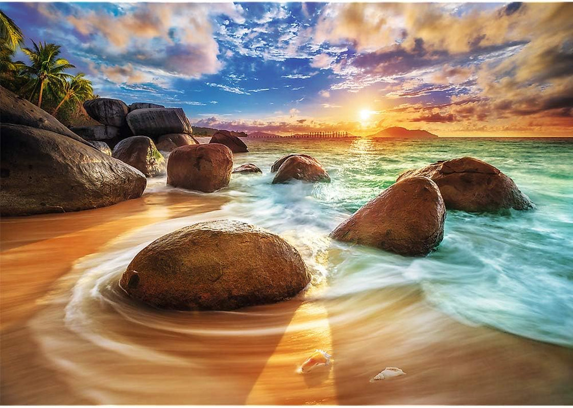 Trefl TR10461 Samudra Beach, India Rompecabezas de 1000 piezas de calidad premium para adultos y niños mayores de 12 años, rompecabezas colorido Naty Shop