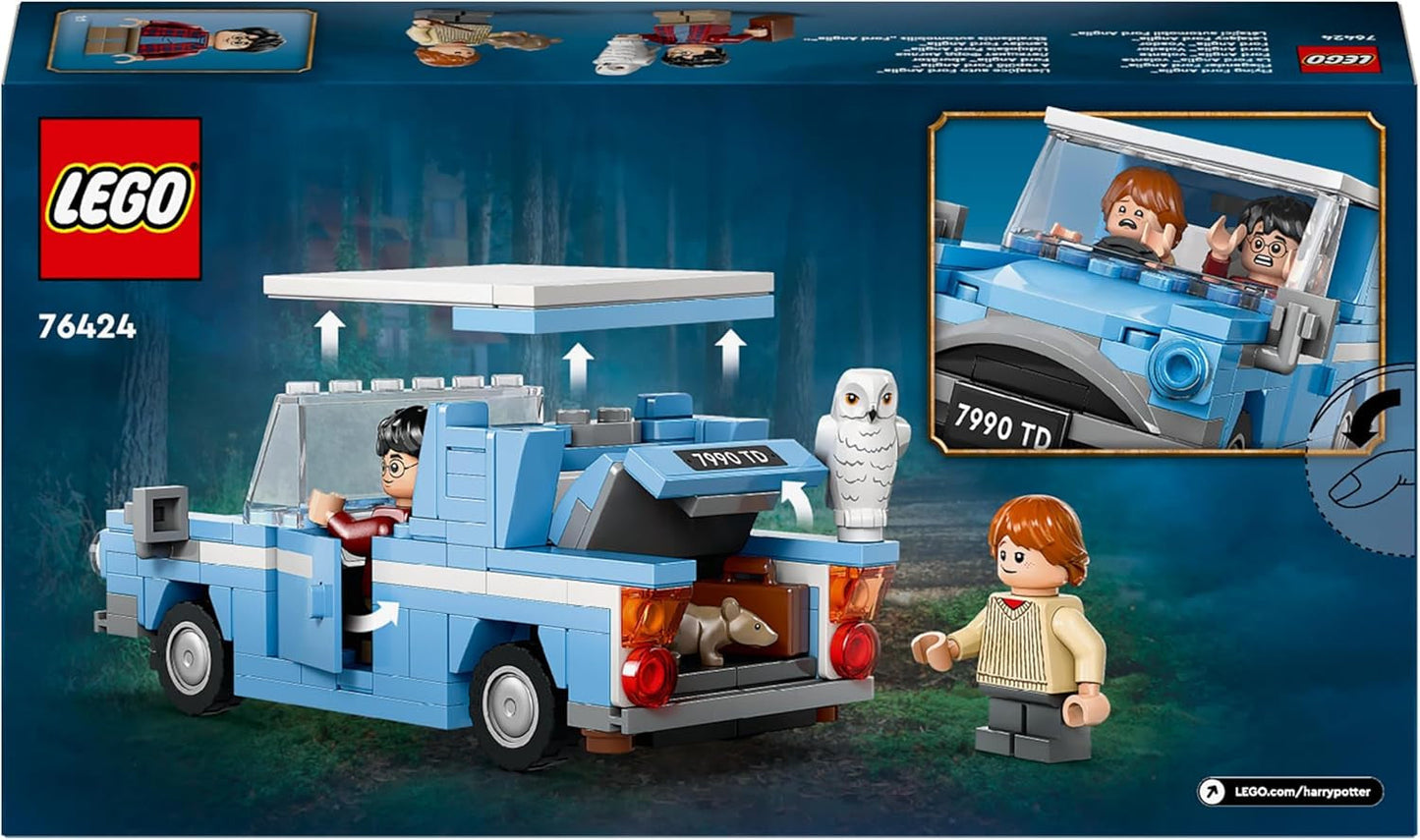 LEGO Harry Potter Coche de juguete de construcción Ford Volador Inglaterra para niños, regalo para niños, niñas y todos los fanáticos a partir de 7 años, set con 2 minifiguras que incluyen el juego de rol de Ron Weasley 76424 Juegos de construcción Besuche den LEGO-Store