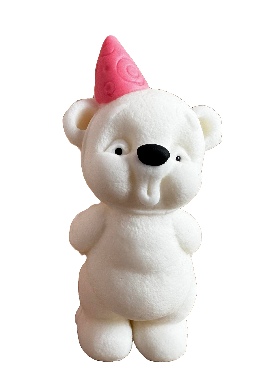 Adornos comestibles de pasta de azúcar, Osito de peluche con gorro rosa, Adornos para niñas de Pasta de Azúcar Naty Shop