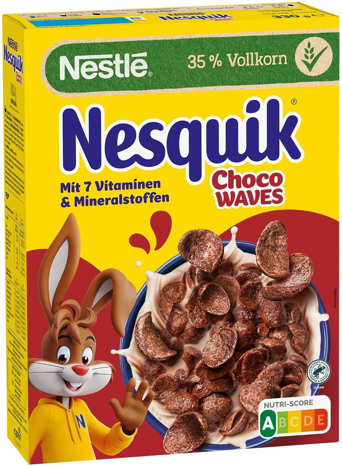 Nesquik Choco Waves, desayuno crujiente con ondas de chocolate, 330 gramos Cereales Naty Shop