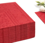 50 servilletas premium "Colección ROYAL" pliegue 1/4 40 cm x 40 cm rojo "Adornos" de alta calidad (paquete de 2)