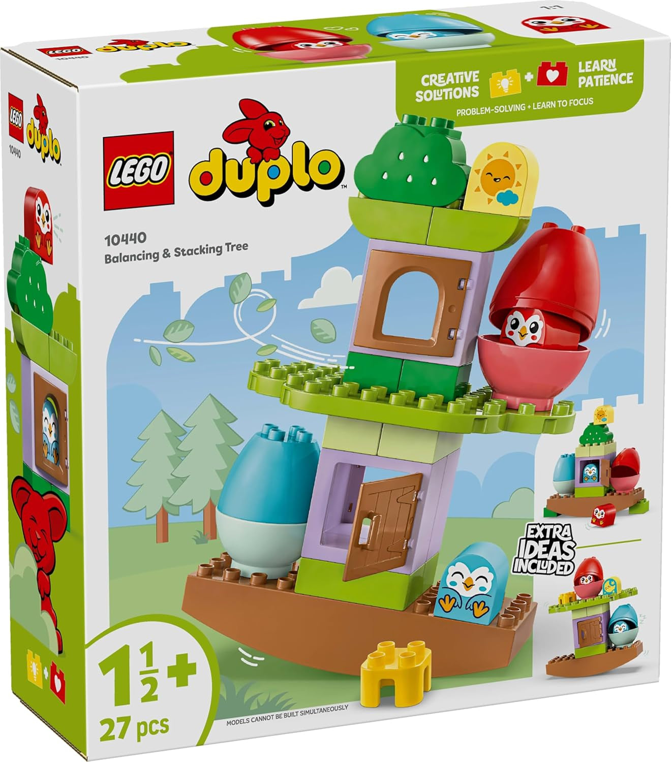 Árbol LEGO DUPLO para equilibrar y apilar, juguete de desarrollo, set de construcción para niños a partir de 18 meses, juguete creativo para niños, juguete educativo con 2 pájaros de juguete 10440 Juegos de construcción Besuche den LEGO-Store