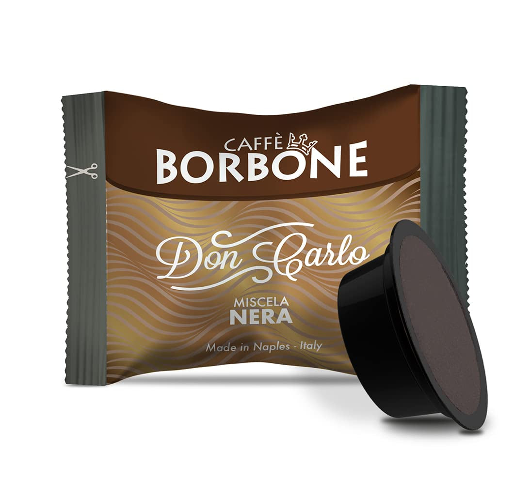 Caffè Borbone Don Carlo, Schwarze Kaffeemischung - 50 Kapseln - Compatible con Lavazza®* A Modo Mio®* Haushalts-Espressomaschinen