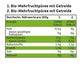 FRECHE FREUNDE Mezcla orgánica en bolsa exprimible multipack - Frutas + Cereales, Puré de frutas con cereales en bolsa exprimible para bebés a partir de 6 meses, vegano, paquete de 3, 3 x (4 x 100 g)