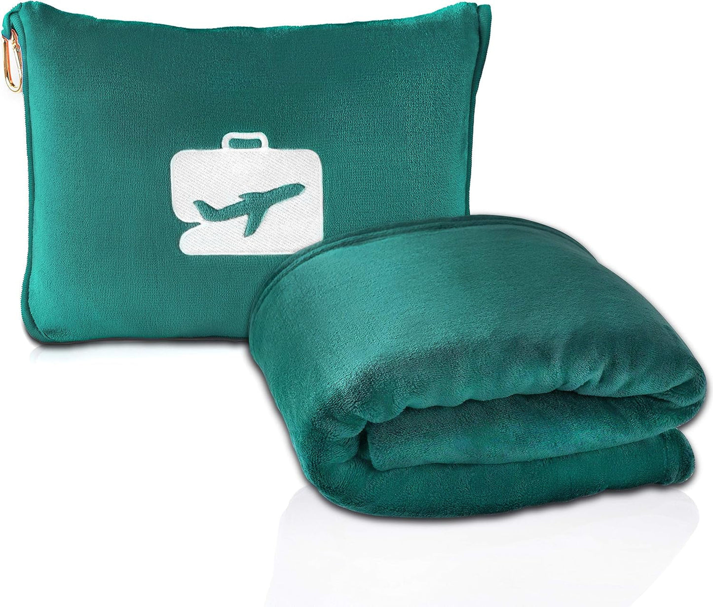 Eversnug Manta y almohada de viaje: suave manta de avión 2 en 1 con funda de almohada de bolsillo suave, funda para bolso y soporte para mochila (rojo burdeos) Travel Pillows Naty Shop Bluegreen/A Touch Of Paradise (Trace Of Paradise)