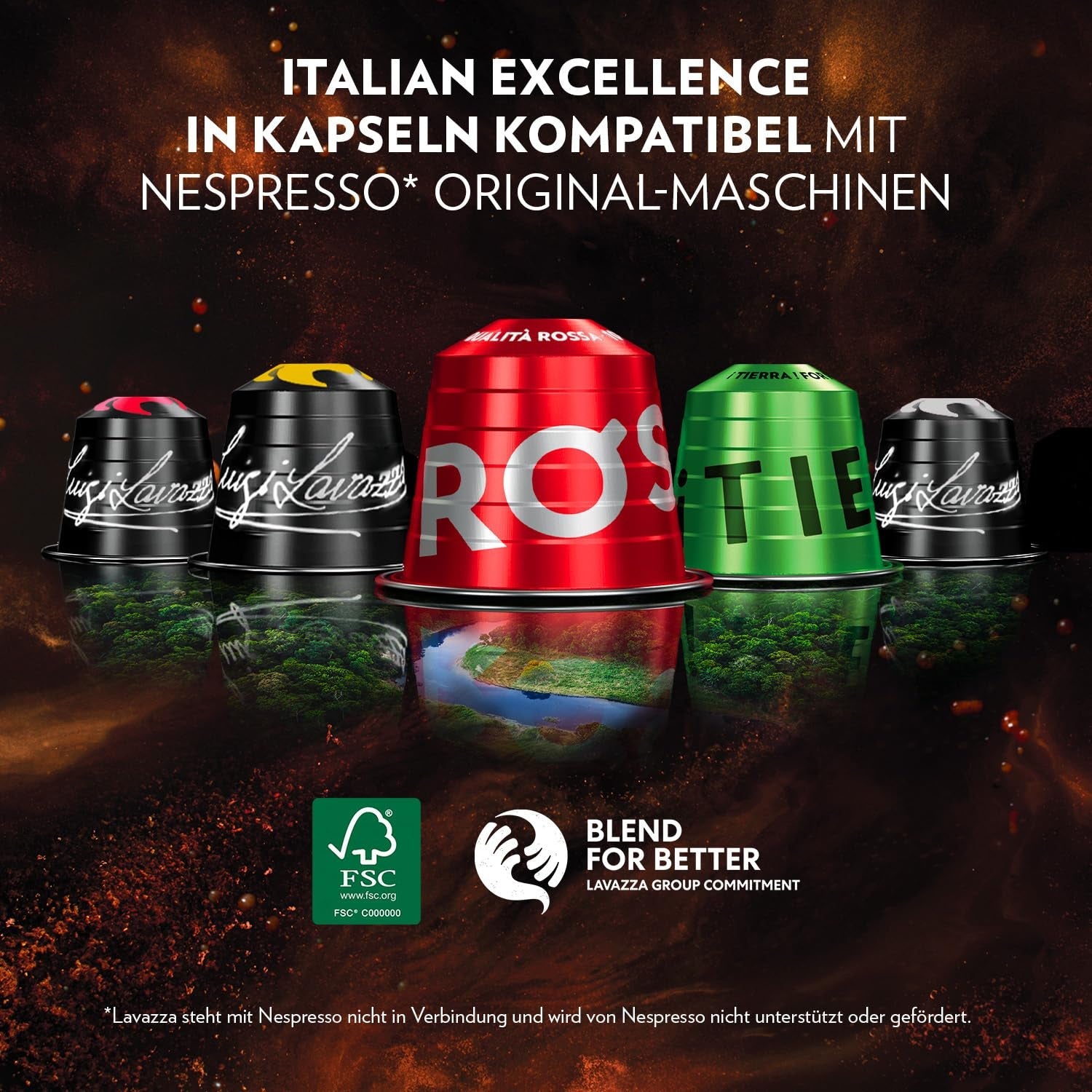 Lavazza Qualità Oro, Arábica-Bohnen con sabor afrutado-floral, 10 cápsulas, compatible con Nespresso
