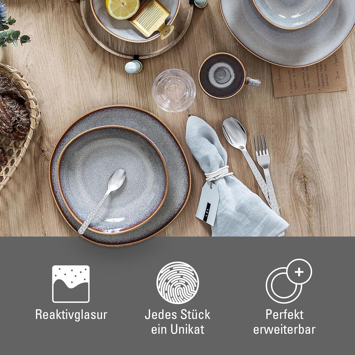 Juego de desayuno Lave beige de Villeroy & Boch, 6 piezas