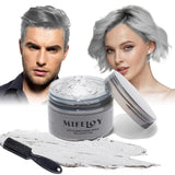 Tinte para el cabello morado de 4.23 oz, color de cabello temporal con cepillos, cera para el tono del cabello para hombres y mujeres, crema para el cabello instantánea, pomada de peinado natural, DIY Cosplay, cera para el cabello de Halloween, tinte para el cabello Naty Shop gris