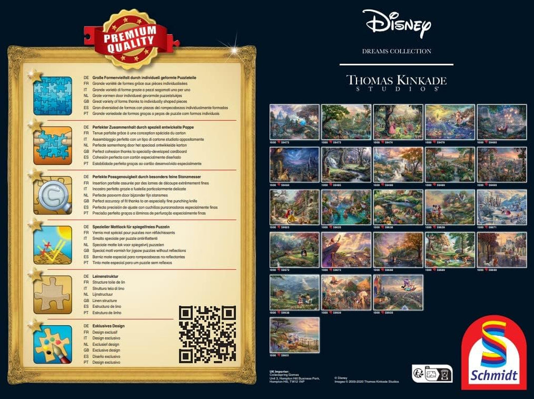Schmidt Spiele 58030 Thomas Kinkade, Disney, Vaiana, Moana, rompecabezas de 1000 piezas, normal, negro, blanco Puzzle Naty Shop