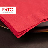 - Servilletas de papel desechables, ideales para aperitivos y cócteles, paquete de 100 servilletas, tamaño 24X24, 4 pliegues, 2 capas, color rojo, papel 100% pura celulosa, certificado Fsc