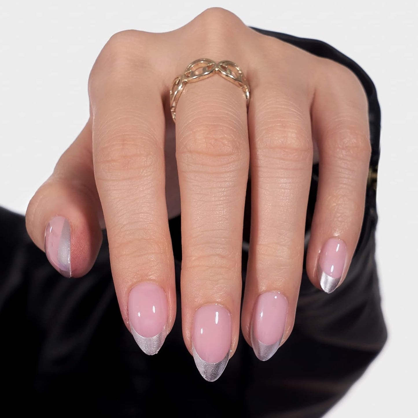 Btartbox Uñas Postizas Cuadradas Cortas Pegamento Baby Boomer En Uñas Postizas Rosa Degradado Blanco Uñas Artificiales Cortas con Pegamento para Uñas 30 Piezas Uñas Postizas Cuadradas