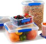 Tarro para almacenamiento de alimentos KLIP IT System | 9,67 litros | tarro de almacenamiento apilable y hermético con tapa, apto para frigorífico/congelador | Plástico sin BPA | clips azules | 1 pieza (paquete de 4) cajas de almacenamiento de alimentos Naty Shop