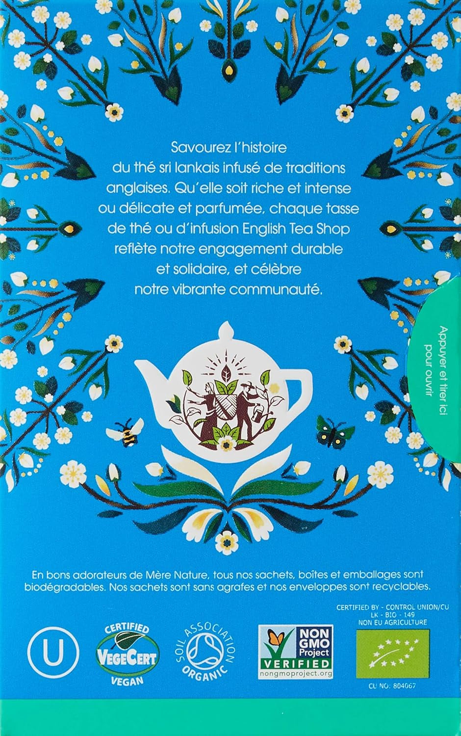 ETS - Té negro Darjeeling, BIO, 20 bolsitas de té (paquete de 2)