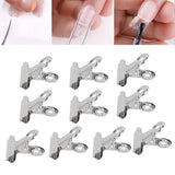 10 piezas Clips de uñas Clip de metal Clip de extensión de uñas Herramienta de arte de uñas Fijador de fibra de vidrio Accesorios de arte de uñas Equipo práctico duradero Salón de bricolaje para el hogar