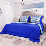 PETTI Artigiani Italiani - Manta de invierno para cama de matrimonio, maxi, monocromática, doble cara, blanco, gris, 100% Made in Italy