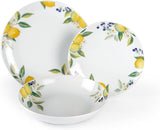 Excelsa Lemon vajilla 18 piezas, porcelana, blanco/limón