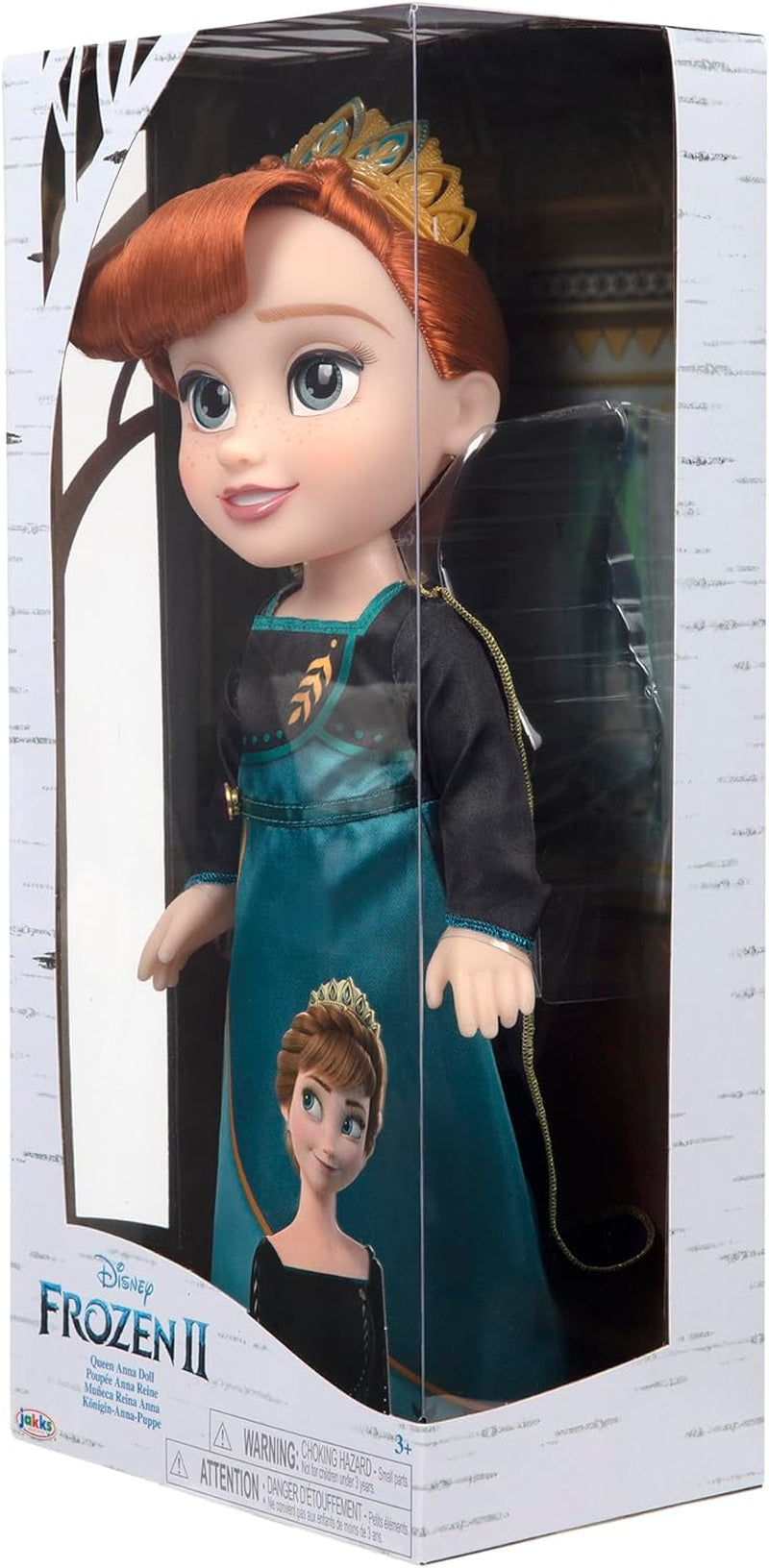 Muñeca Anna Disney Frozen 2: una muñeca articulada de 35 cm de altura con un icónico vestido de moda con el escudo de Arendelle y una tiara para mayor diversión, para niñas de 3 años en adelante