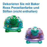 Baker Ross FX594 Macetas de cerámica con forma de tortuga: paquete de 2, pinta tu propia maceta