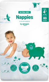 Pañales Amazon Ultra Dry, tamaño 1 (2-5 kg) - Caja mensual, blanco, 96 unidades (2 paquetes de 48) (anteriormente marca Mama Bear, producto idéntico)