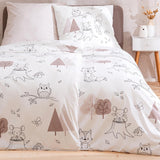 Ropa de cama infantil, zorro, búho y animales del bosque, 100% algodón Ropa de cama infantil Naty Shop Animales del bosque