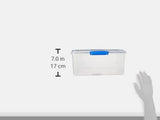 Tarro para almacenamiento de alimentos KLIP IT System | 9,67 litros | tarro de almacenamiento apilable y hermético con tapa, apto para frigorífico/congelador | Plástico sin BPA | clips azules | 1 pieza (paquete de 4) cajas de almacenamiento de alimentos Naty Shop