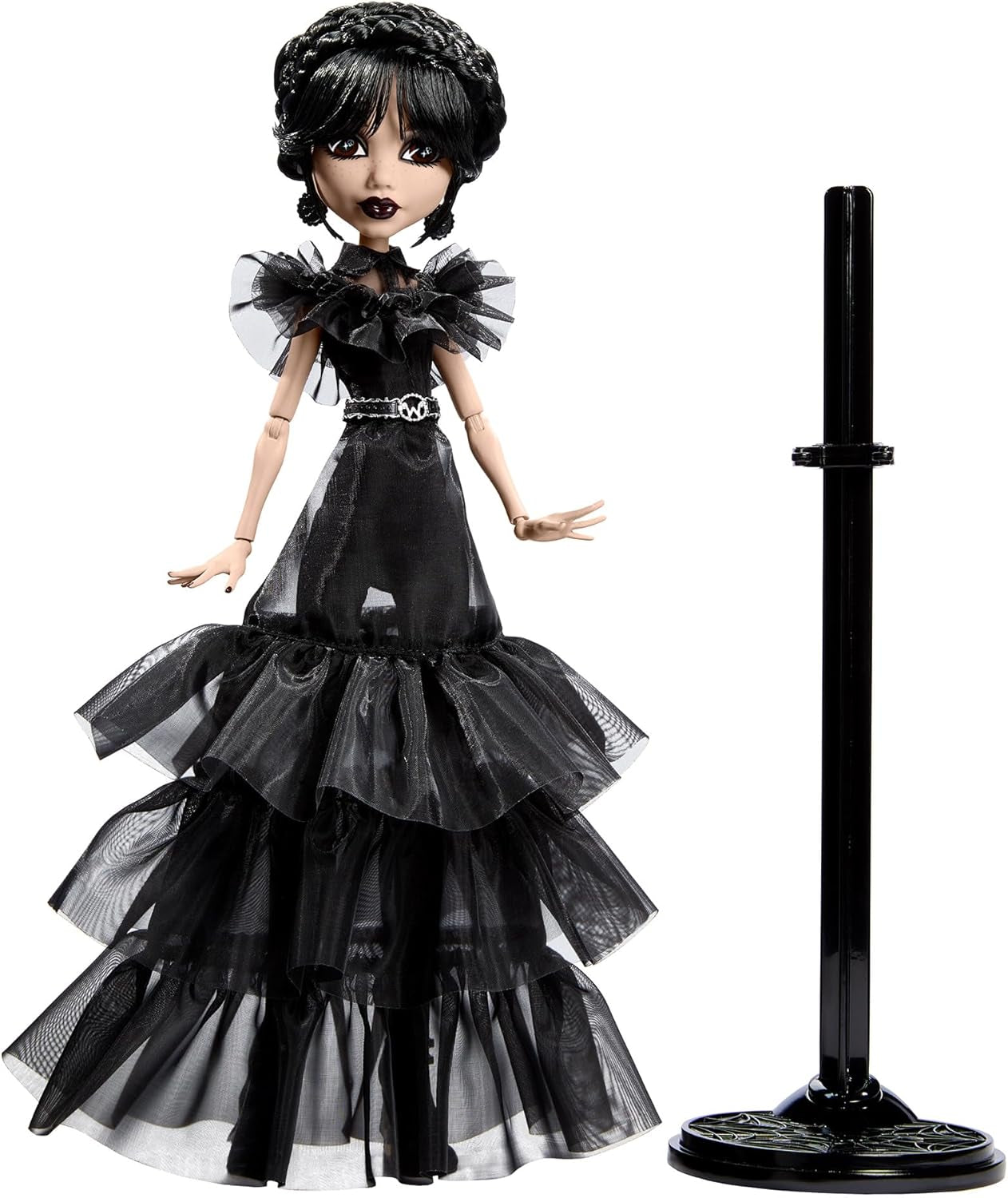 Muñeca Monster High Wednesday, figura coleccionable Rave'N Wednesday con vestido negro inspirado en el escenario de baile gótico, accesorios premium y soporte para muñecas, HXJ03 Naty Shop Dolls