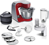 Robot de cocina Bosch Serie 4 MUM5X720, báscula integrada, bol de acero inoxidable 3,9L, batidora 1,25L, 1000W Accesorios Alimentación y Lactancia Baby Naty Shop Individual Rojo oscuro/plata 2 accesorios
