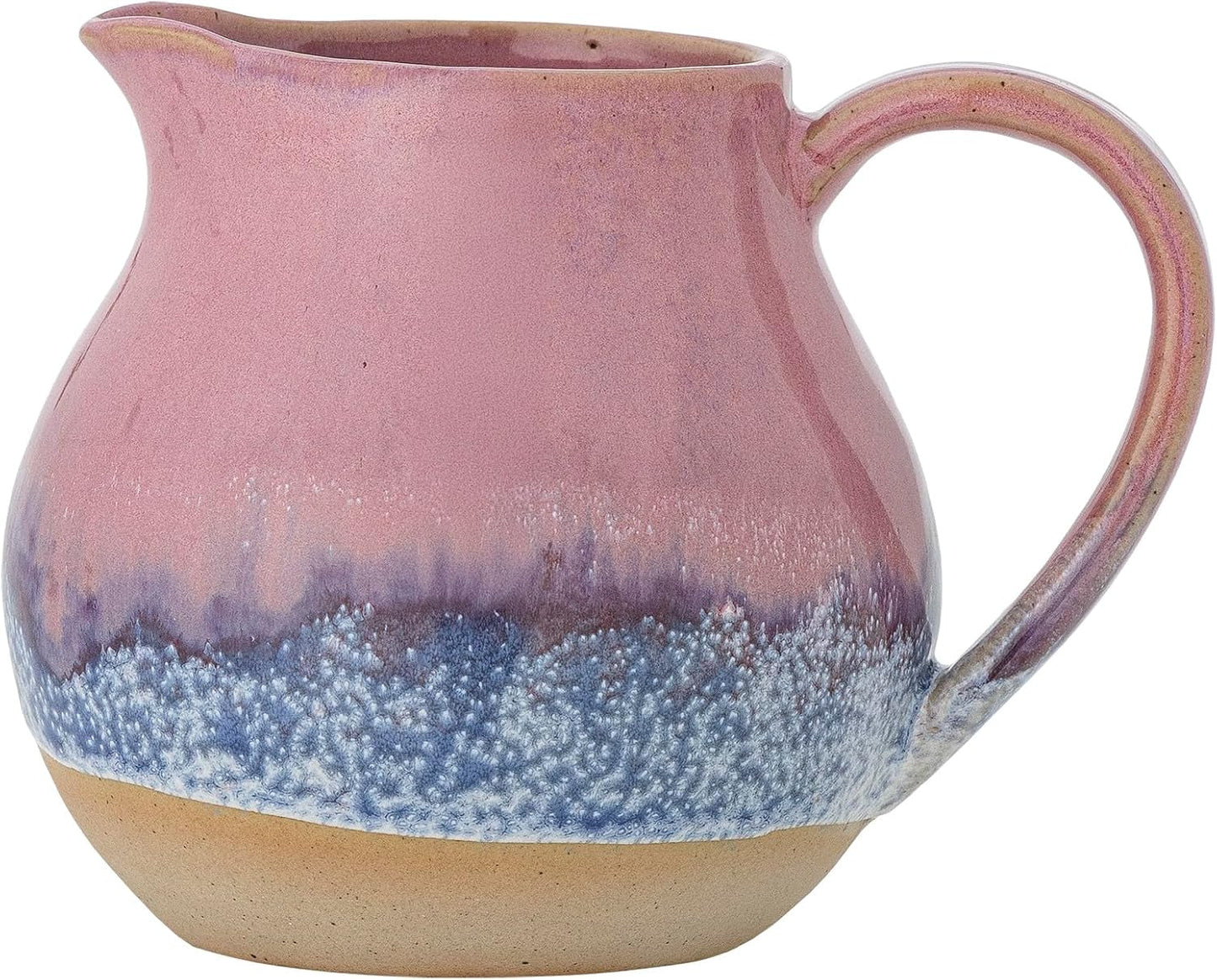 Bloomingville Taza para leche Paula de gres - Diseño decorativo, perfecta para la mesa del desayuno, con textura natural, 435 ml (Rosa)