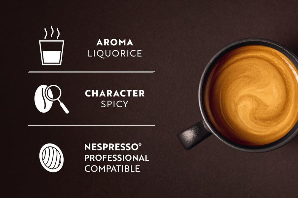Café Royal Professional Pads, Lungo Forte, 50 pads compatibles con Nespresso (R) Professional para oficina y gastronomía, certificado Rainforest Alliance, 100 porciones de café arábigo, intensidad 8