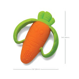 Infantino Lil' Nibbles, Mordedor de silicona texturizada, juguete mordedor para bebé sin BPA, suave, fácil de sostener, estimulación sensorial para bebés, zanahoria