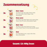 animonda Carny Adult Savory Variety (12 x 400 g), comida húmeda para gatos adultos, comida húmeda con ingredientes 100% cárnicos frescos, sin cereales y sin azúcar